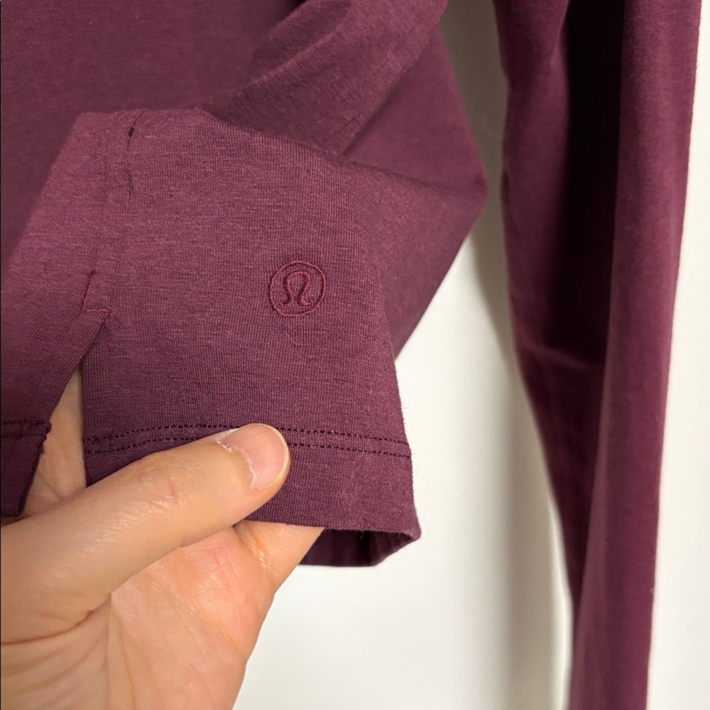 Lululemon garnet burgundy Pima cotton long sleeve sz 10 worn once - Picture 2 of 3